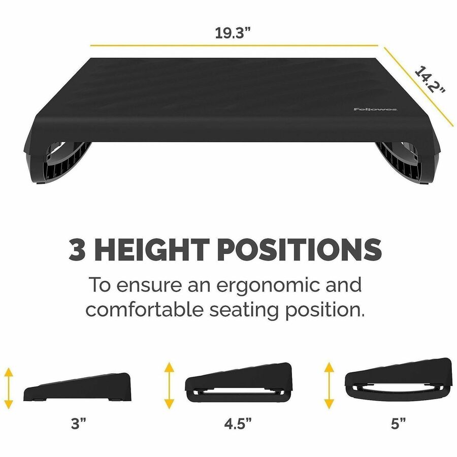 Image of Fellowes® Breyta Foot Rest, 19.3 x 14.2 x 3.9, Black