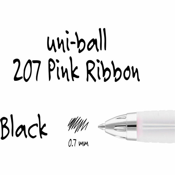 Image of uniball™ 2003896 207 Gel Pens, 0.7 mm Medium Pen Point, Retractable, Black Ink, Pigment-based, Gel-based, Pink Barrel, 36 / Box