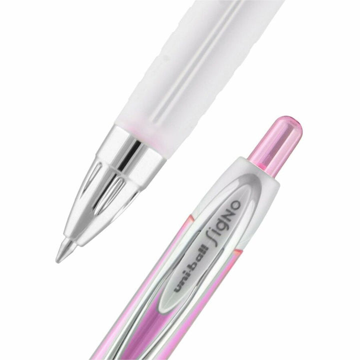 Image of uniball™ 2003896 207 Gel Pens, 0.7 mm Medium Pen Point, Retractable, Black Ink, Pigment-based, Gel-based, Pink Barrel, 36 / Box