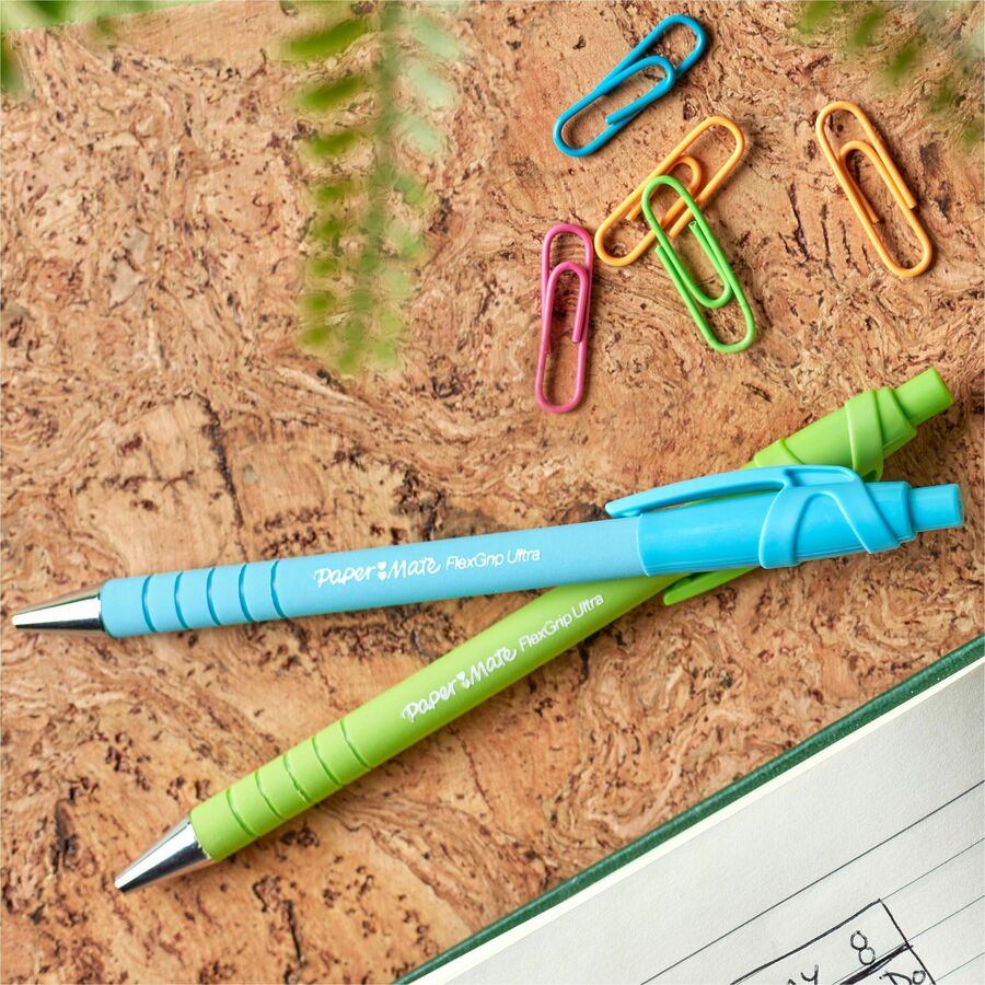 Image of Paper Mate® Pen,Ballpoint,FlexGrip Ulta,RT,1.0mm,4/PK,BK Ink/ASTBarrel