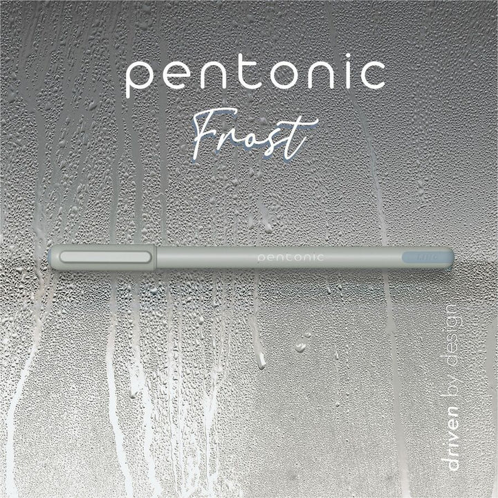Image of Pentonic PEN13086 Frosted Barrel Ballpoint Pens, 0.7 mm Fine Pen Point, Black Ink, Frost, Gray Barrel, 10 / Box