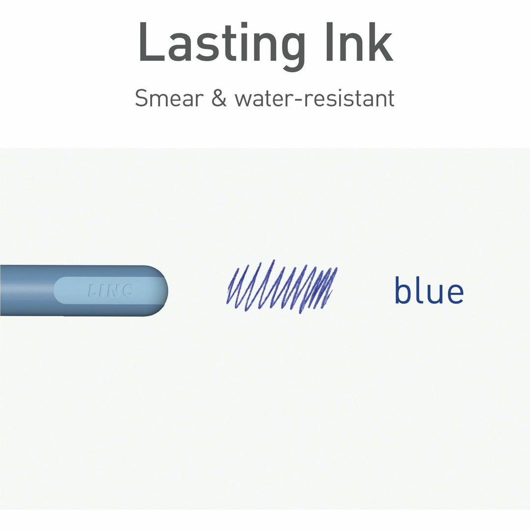 Image of Pentonic PEN13085 Frosted Barrel Ballpoint Pens, 0.7 mm Fine Pen Point, Blue Ink, Frost, Blue Barrel, 10 / Box