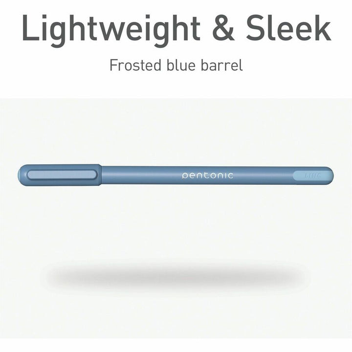 Image of Pentonic PEN13085 Frosted Barrel Ballpoint Pens, 0.7 mm Fine Pen Point, Blue Ink, Frost, Blue Barrel, 10 / Box