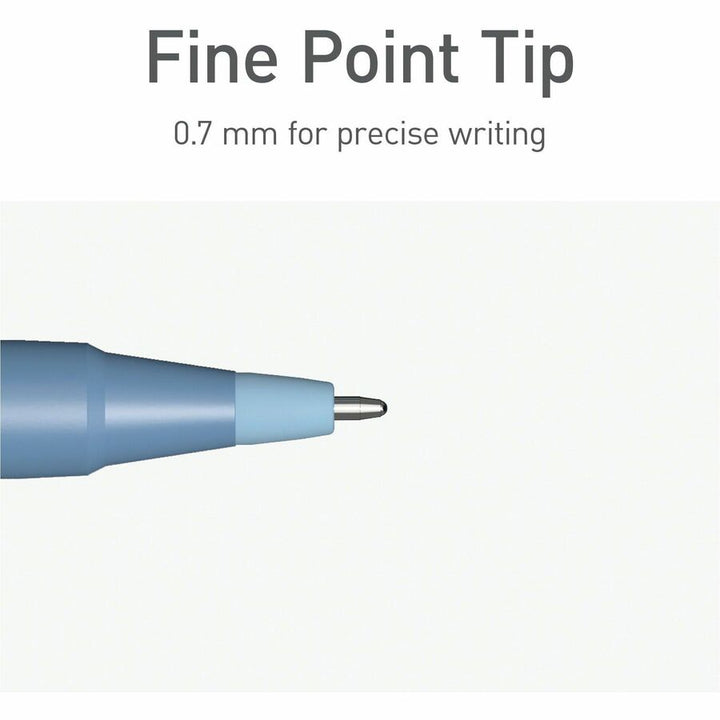 Image of Pentonic PEN13085 Frosted Barrel Ballpoint Pens, 0.7 mm Fine Pen Point, Blue Ink, Frost, Blue Barrel, 10 / Box