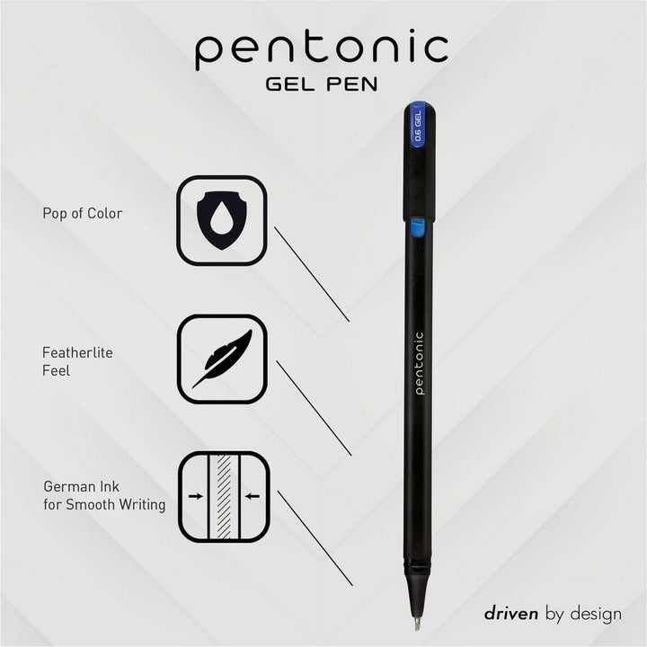 Image of Pentonic PEN12185 Gel Pens, 1 mm Pen Point, Assorted Ink, Gel-based, 12 / Pack