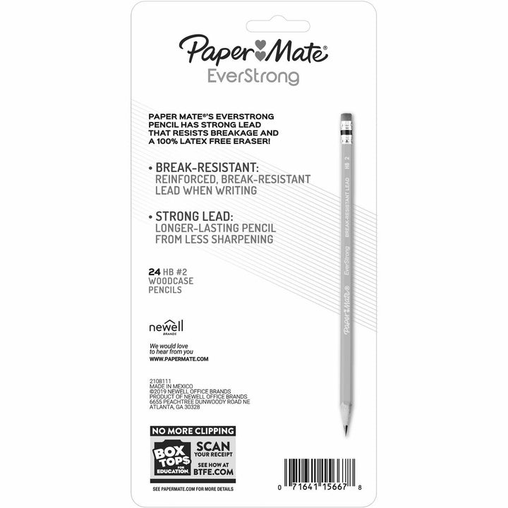 Image of Paper Mate® Everstrong #2 Pencils, Hb (#2), Black Lead, Yellow Barrel, 24/pack