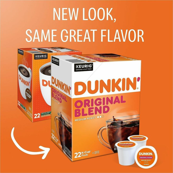 Image of Dunkin'® 0315 Original Blend Coffee, Compatible with Keurig Brewer, Medium, K-Cup, Original, Kosher, 22 / Box