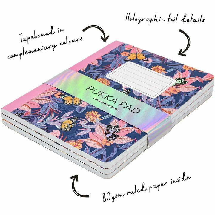 Image of Pukka Pads 9516-BLM Bloom Composition Book 3 Pack