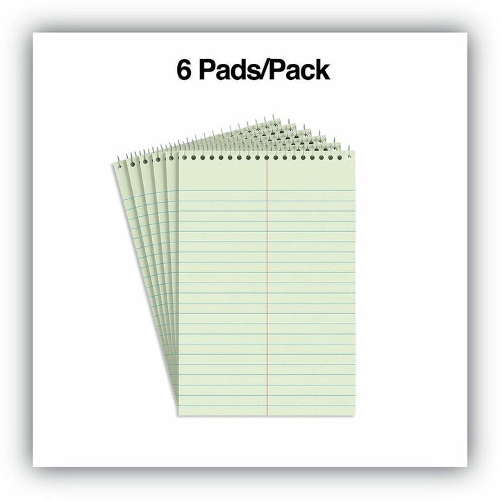 Image of Universal 86920PK Steno Pads, Gregg Rule, Red Cover, 80 Green-Tint 6 x 9 Sheets, 6/Pack