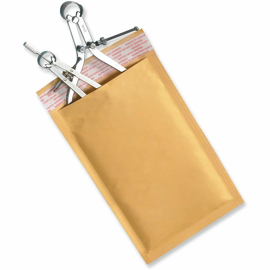 Image of Universal 4087874 Mailer, Bubble, #0, Self Adhesive, Golden Yellow Kraft, Kraft Paper, 25 / Carton