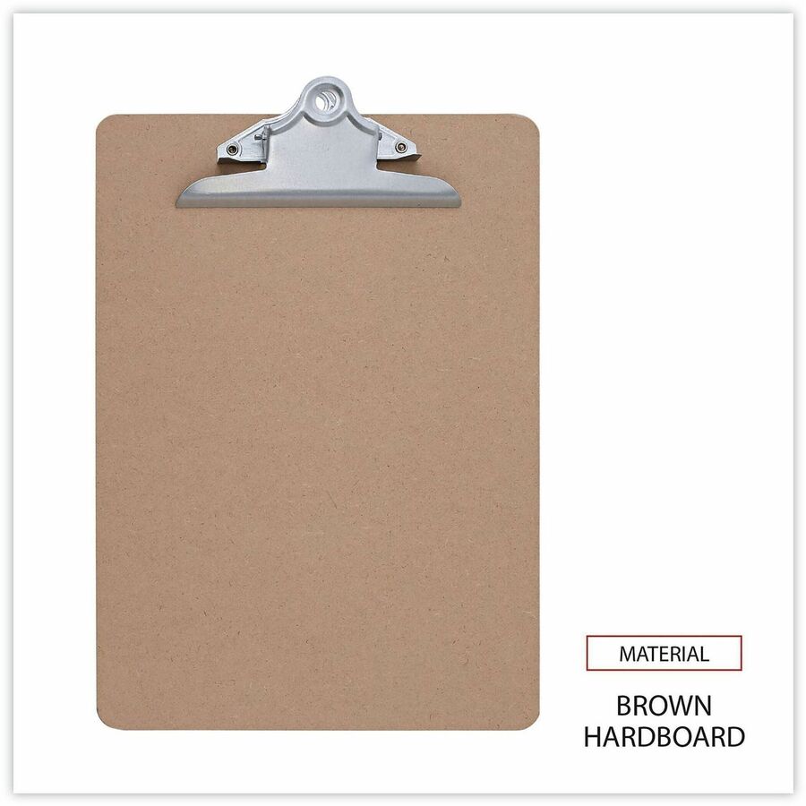 Image of Universal 40304VP Clipboard, 1.25" Clip Capacity, Storage for Document, Form, 8 1/2" x 11" Sheet Size, Hardboard, Brown, 3 / Pack