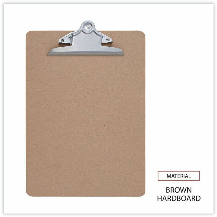 Image of Universal 40304VP Clipboard, 1.25" Clip Capacity, Storage for Document, Form, 8 1/2" x 11" Sheet Size, Hardboard, Brown, 3 / Pack