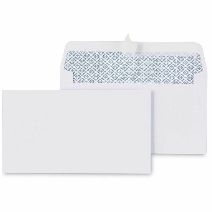 Image of Universal 36106 Envelope, Business, #6 3/4, 24 lb, Self Adhesive, White, Paper Stock, 100 / Box