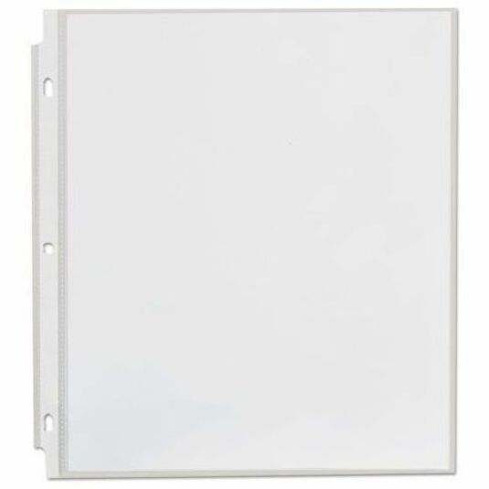 Image of Universal 21121 Sheet Protector, 2 x Sheet Capacity, For Letter 8 1/2" x 11" Sheet, 3 x Holes, Ring Binder, Top Loading, Clear, 100 / Box