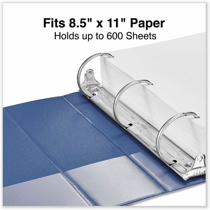 Image of Universal 20754 Slant D-Ring View Binder, 3 Rings, 3" Capacity, 11 x 8.5, Navy Blue