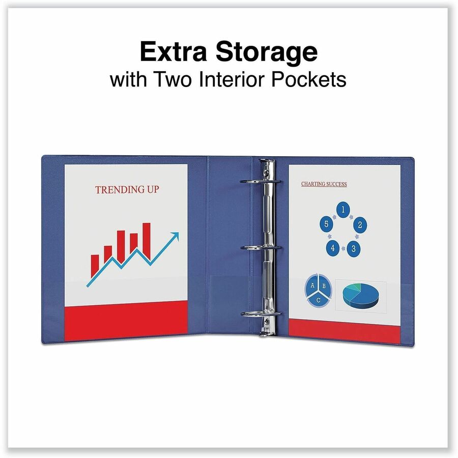 Image of Universal 20749 Slant D-Ring View Binder, 3 Rings, 2" Capacity, 11 x 8.5, Navy Blue