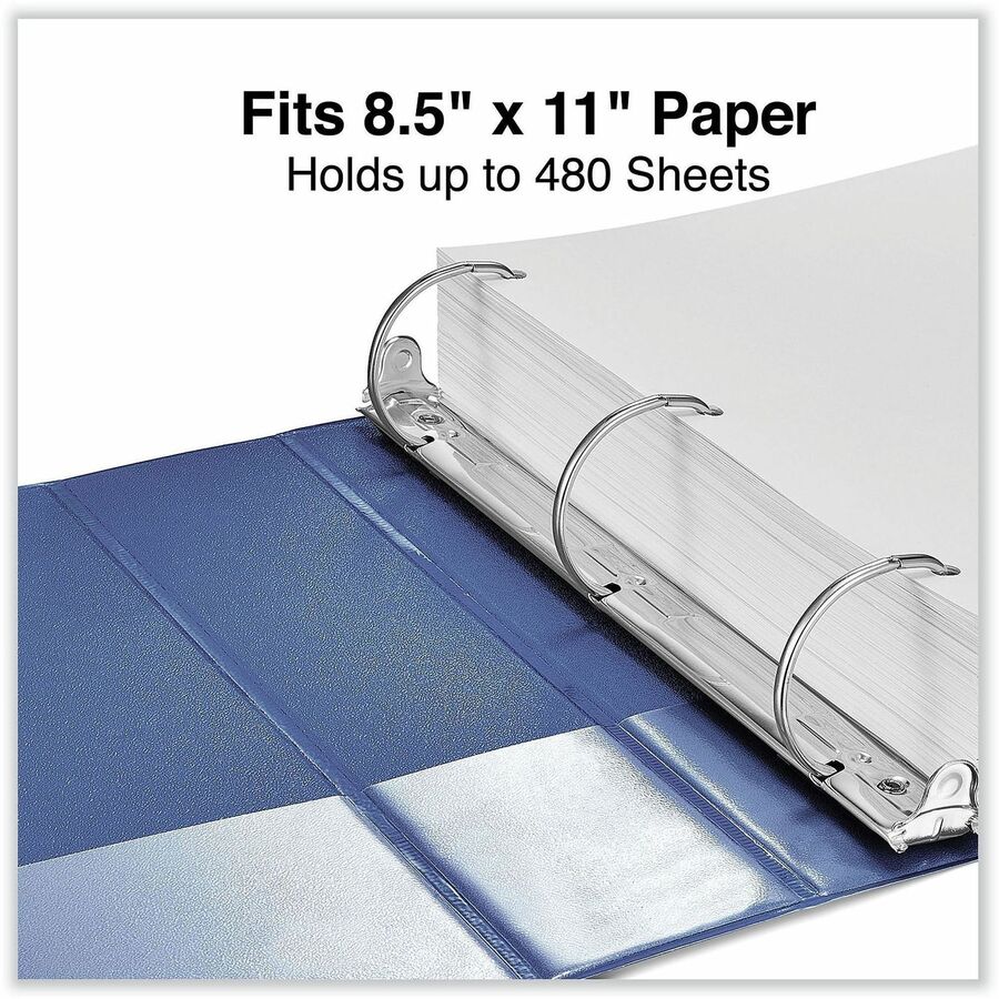 Image of Universal 20749 Slant D-Ring View Binder, 3 Rings, 2" Capacity, 11 x 8.5, Navy Blue