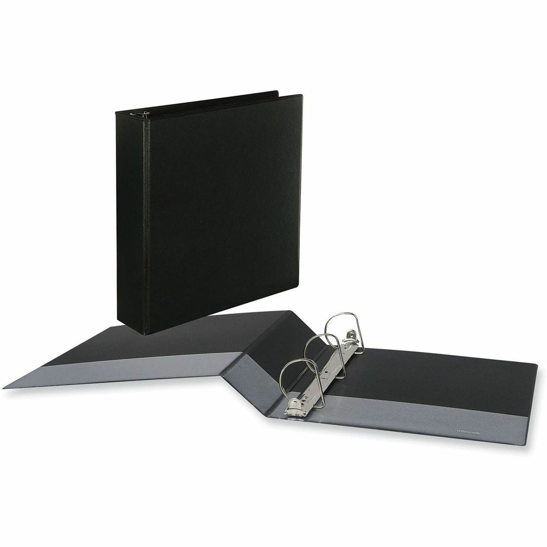 Image of Universal 20745PK Slant D-Ring View Binder, 3 Rings, 2" Capacity, 11 x 8.5, Black, 6/Carton