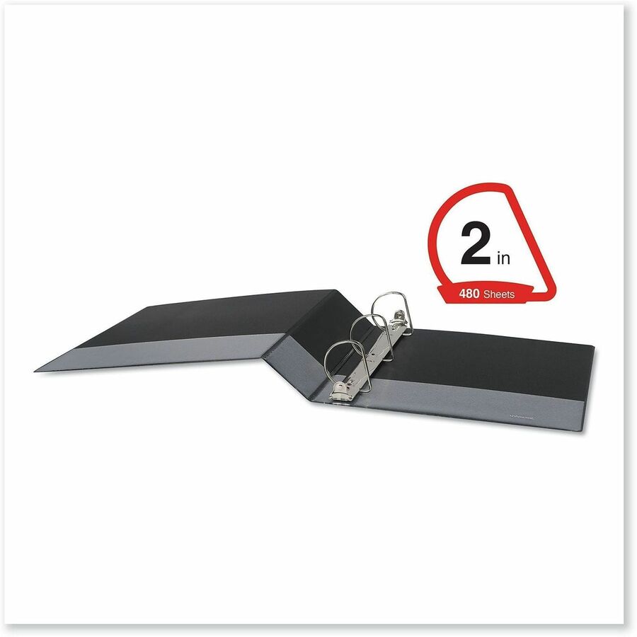Image of Universal 20745PK Slant D-Ring View Binder, 3 Rings, 2" Capacity, 11 x 8.5, Black, 6/Carton