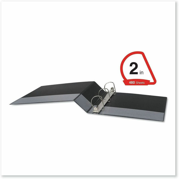 Image of Universal 20745PK Slant D-Ring View Binder, 3 Rings, 2" Capacity, 11 x 8.5, Black, 6/Carton