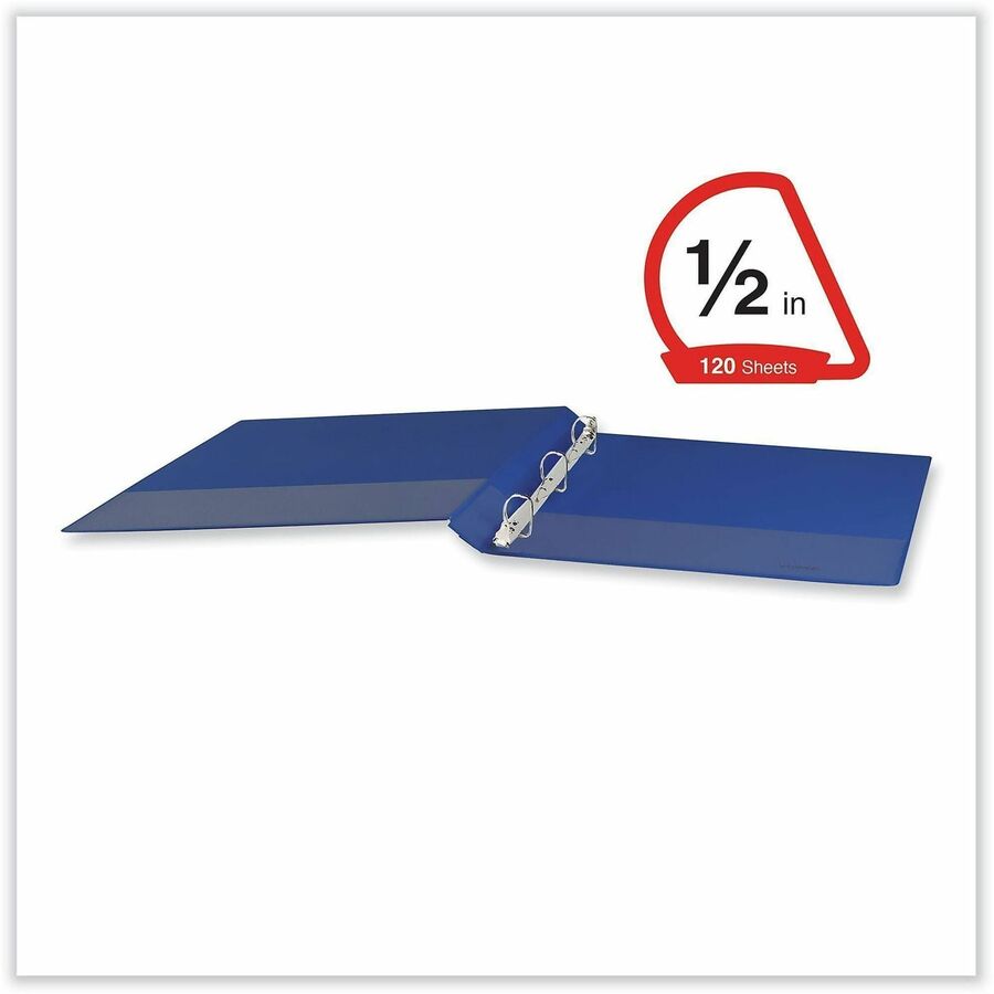 Image of Universal 20717 Slant D-Ring View Binder, 3 Rings, 0.5" Capacity, 11 x 8.5, Navy Blue