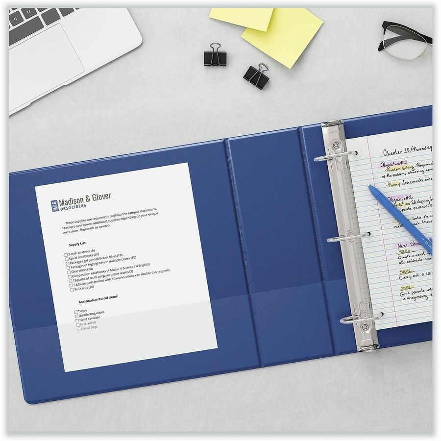 Image of Universal 20717 Slant D-Ring View Binder, 3 Rings, 0.5" Capacity, 11 x 8.5, Navy Blue