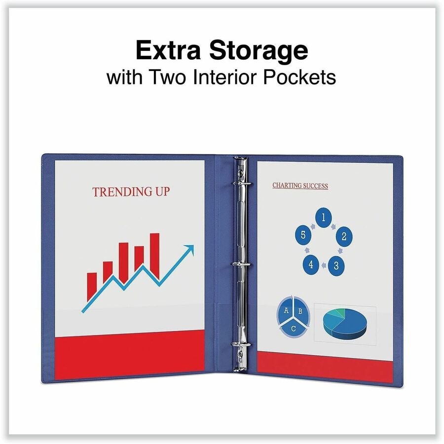 Image of Universal 20717 Slant D-Ring View Binder, 3 Rings, 0.5" Capacity, 11 x 8.5, Navy Blue