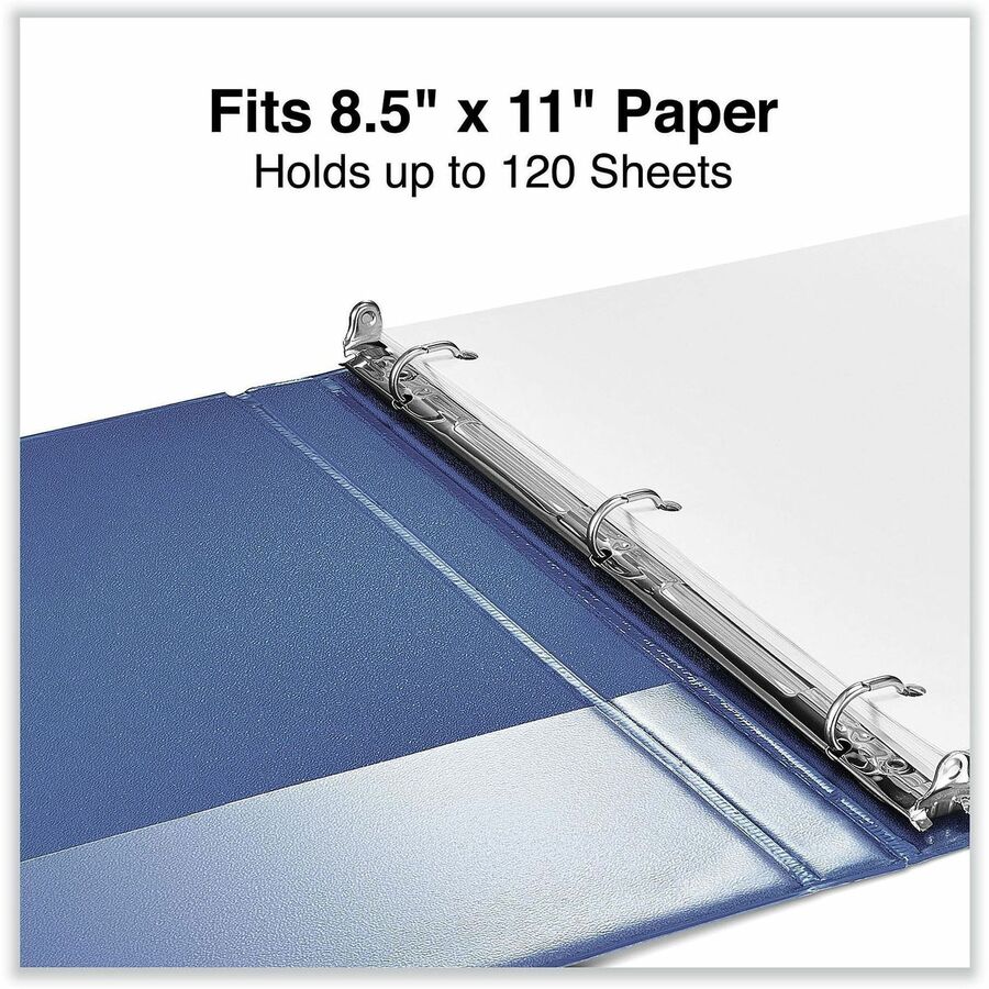 Image of Universal 20717 Slant D-Ring View Binder, 3 Rings, 0.5" Capacity, 11 x 8.5, Navy Blue