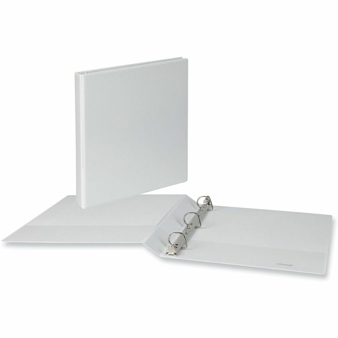 Image of Universal 207421PK Slant D-Ring View Binder, 3 Rings, 1" Capacity, 11 x 8.5, White, 12/Carton