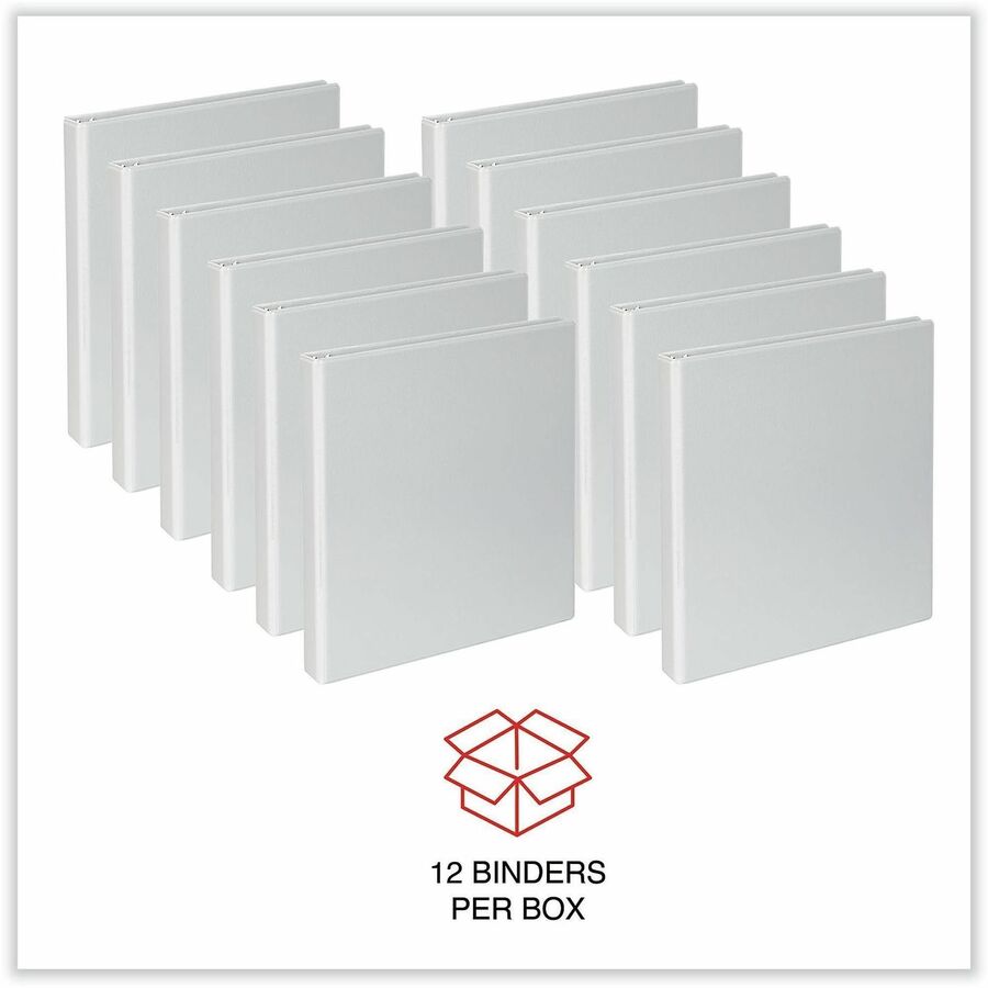 Image of Universal 207421PK Slant D-Ring View Binder, 3 Rings, 1" Capacity, 11 x 8.5, White, 12/Carton