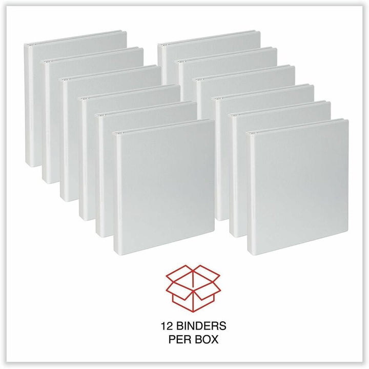 Image of Universal 207421PK Slant D-Ring View Binder, 3 Rings, 1" Capacity, 11 x 8.5, White, 12/Carton