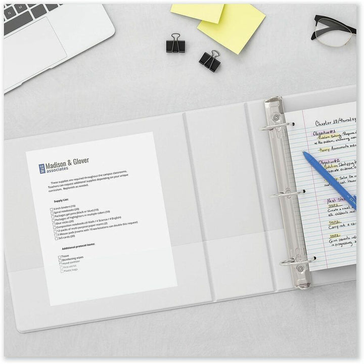 Image of Universal 207421PK Slant D-Ring View Binder, 3 Rings, 1" Capacity, 11 x 8.5, White, 12/Carton