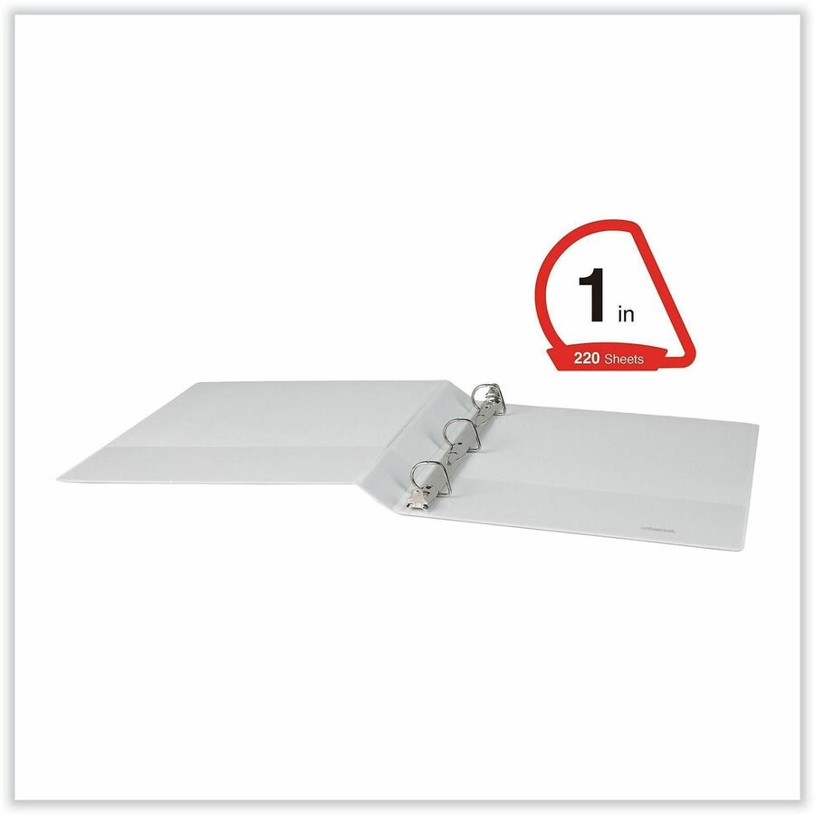 Image of Universal 207421PK Slant D-Ring View Binder, 3 Rings, 1" Capacity, 11 x 8.5, White, 12/Carton