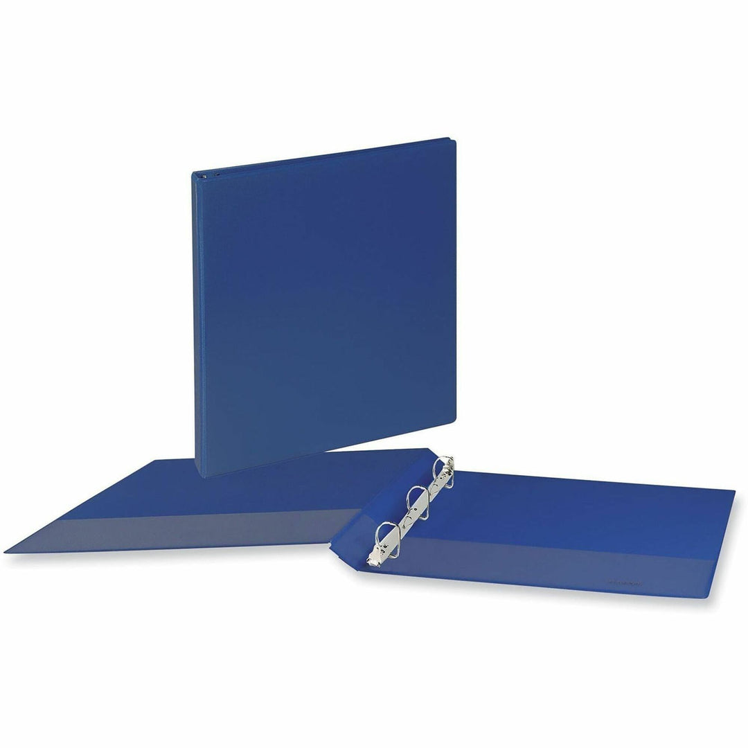 Image of Universal® Slant D-Ring View Binder, 3 Rings, 1" Capacity, 11 x 8.5, Navy Blue