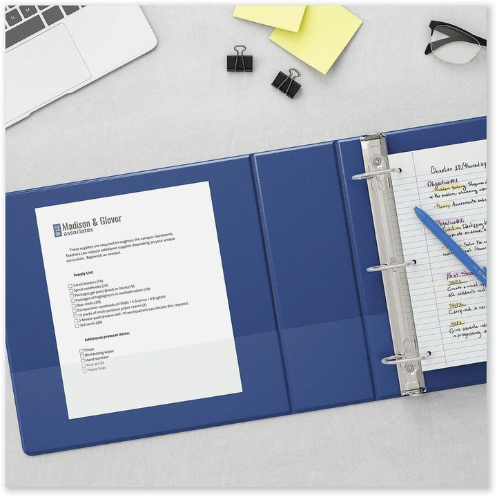 Image of Universal 207410 Slant D-Ring View Binder, 3 Rings, 1" Capacity, 11 x 8.5, Navy Blue