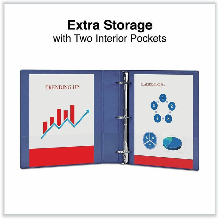 Image of Universal 20718 Slant D-Ring View Binder, 3 Rings, 1.5" Capacity, 11 x 8.5, Navy Blue