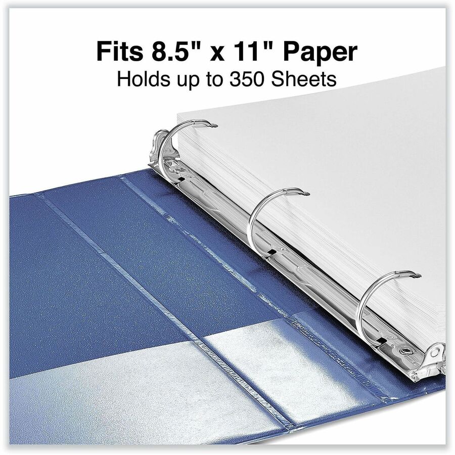 Image of Universal 20718 Slant D-Ring View Binder, 3 Rings, 1.5" Capacity, 11 x 8.5, Navy Blue