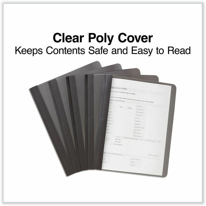 Image of Universal 57120 Report Cover, 1/2" Folder Capacity, 8 1/2" x 11", 100 Sheets Capacity, 3 x Prong Fastener, Punched, 10% Recycled, 25 / Box