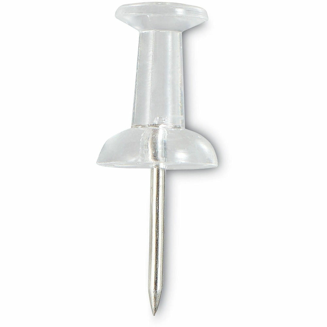Image of Universal 31306 Clear Push Pins, Plastic, Clear, 0.38" , 400/Pack, 0.38" Shank, 0.25" Head, Clear, Plastic, Steel, 400 / Pack