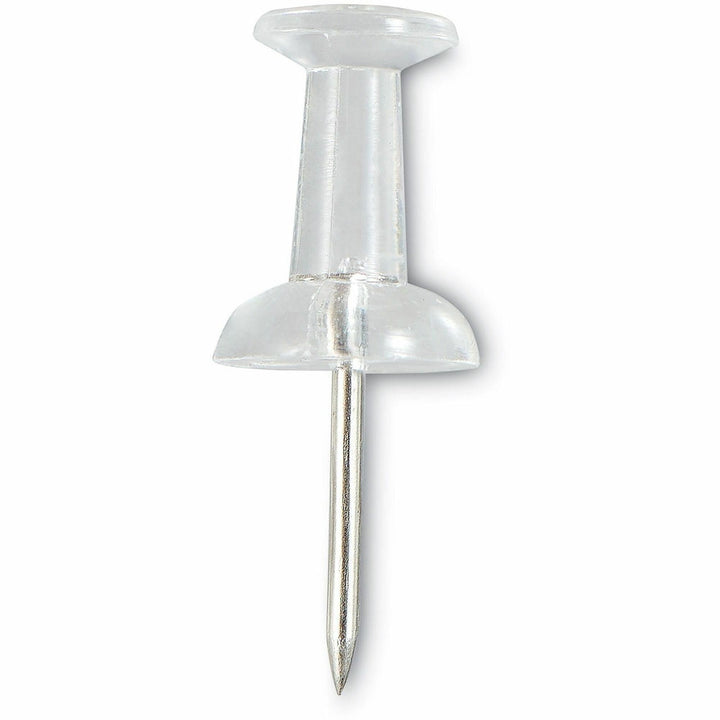 Image of Universal 31306 Clear Push Pins, Plastic, Clear, 0.38" , 400/Pack, 0.38" Shank, 0.25" Head, Clear, Plastic, Steel, 400 / Pack