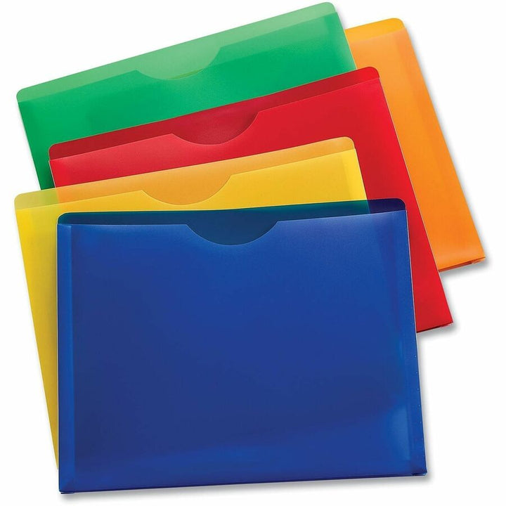 Image of Universal 50750 File Jacket, 8 1/2" x 11", 1" Expansion, Plastic, Polypropylene, Assorted, Unpunched, 10 / Pack