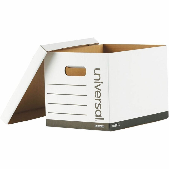 Image of Universal® Basic-Duty Economy Record Storage Boxes, Letter/legal Files, 12" X 15" X 10", White, 10/carton