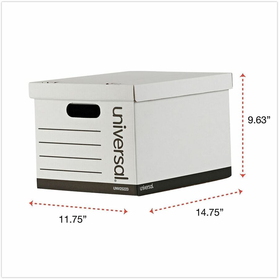 Image of Universal® Basic-Duty Economy Record Storage Boxes, Letter/legal Files, 12" X 15" X 10", White, 10/carton