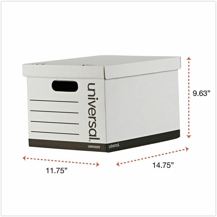 Image of Universal® Basic-Duty Economy Record Storage Boxes, Letter/legal Files, 12" X 15" X 10", White, 10/carton
