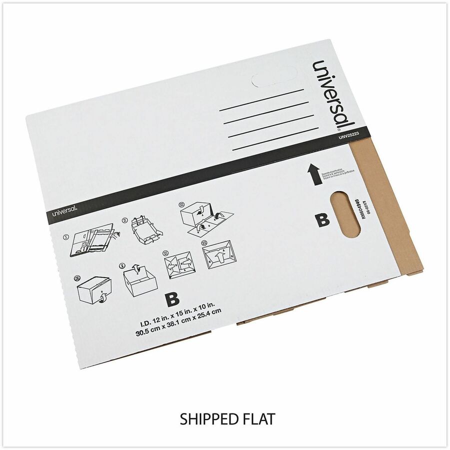 Image of Universal® Basic-Duty Economy Record Storage Boxes, Letter/legal Files, 12" X 15" X 10", White, 10/carton
