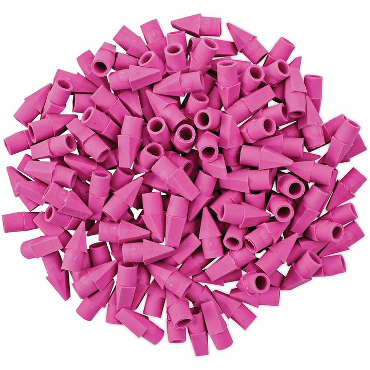 Image of Universal 55150 Pencil Top Eraser, Pink, Wedge, Elastomer, 150 / Pack, Soft, Latex-free, Non-tearing, Non-smudge, Ghost Resistant