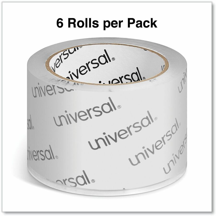 Image of Universal 83000 Packaging Tape, 54.70 yd Length x 2.83" W x 2.6 mil Thickness, 3" Core, Clear, Acrylic, 6 / Pack