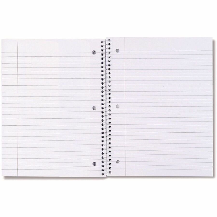Image of Universal® Wirebound Notebook, 1-Subject, Medium/College Rule, Black Cover, (70) 10.5 x 8 Sheets
