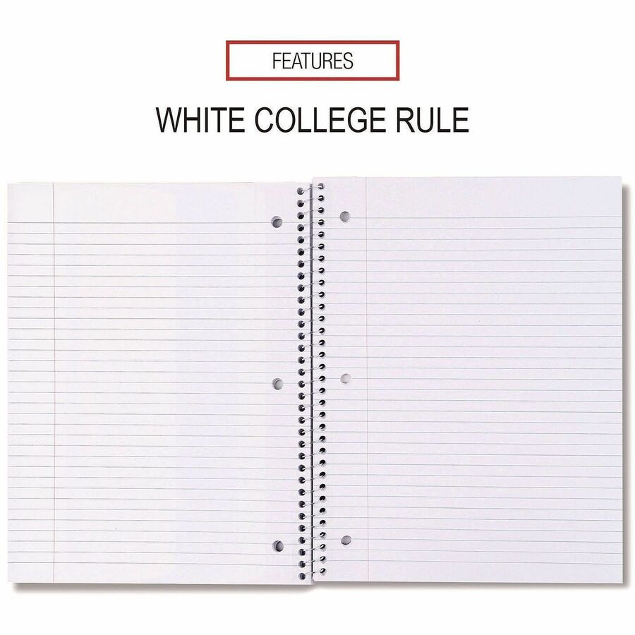 Image of Universal® Wirebound Notebook, 1-Subject, Medium/College Rule, Black Cover, (70) 10.5 x 8 Sheets