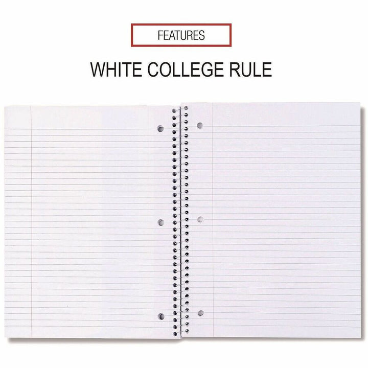 Image of Universal® Wirebound Notebook, 1-Subject, Medium/College Rule, Black Cover, (70) 10.5 x 8 Sheets